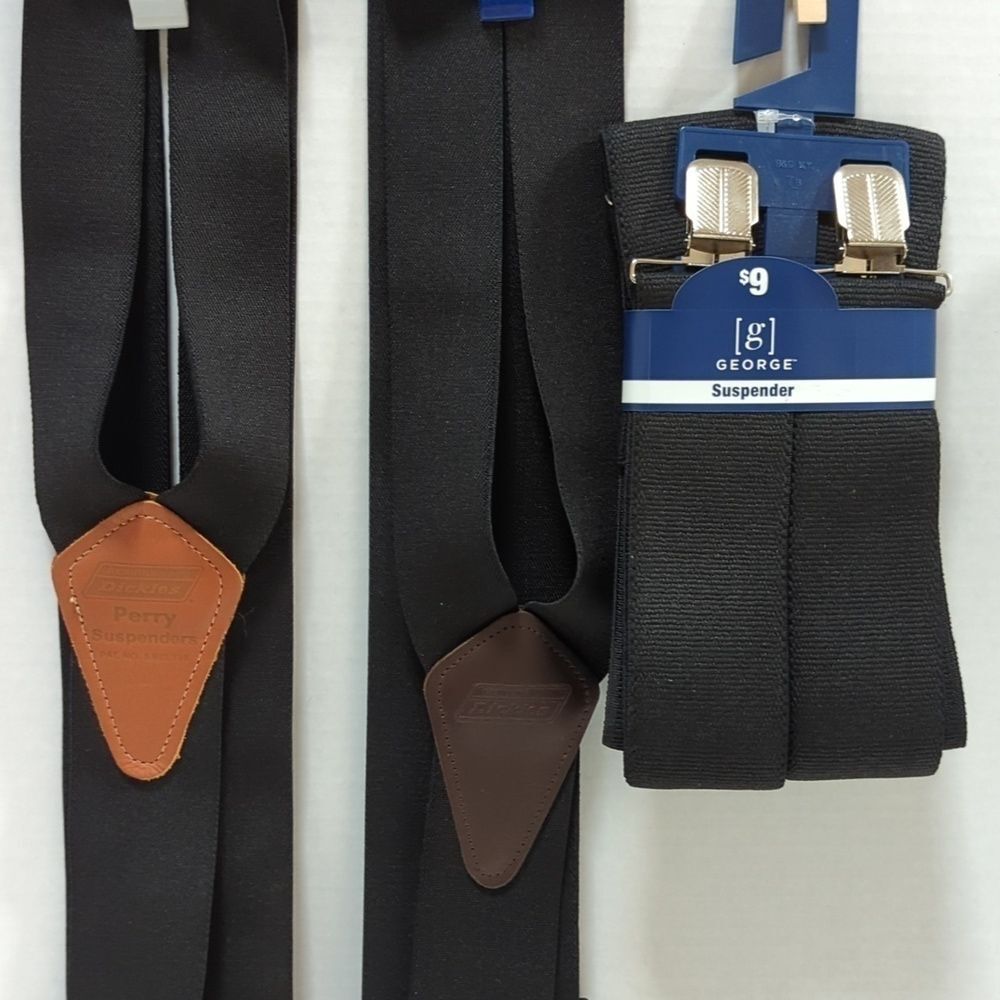 Dickies Men's Perry Y-Back Adjustable Suspenders Tan & Dark Brown & George